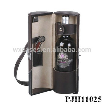 high quality leather wine carrier for single bottle from China manufacturer